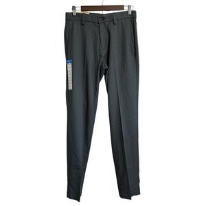 NWT Haggar Cool 18 Pro pants men's 29x32 gray slim fit flat front no iron flex